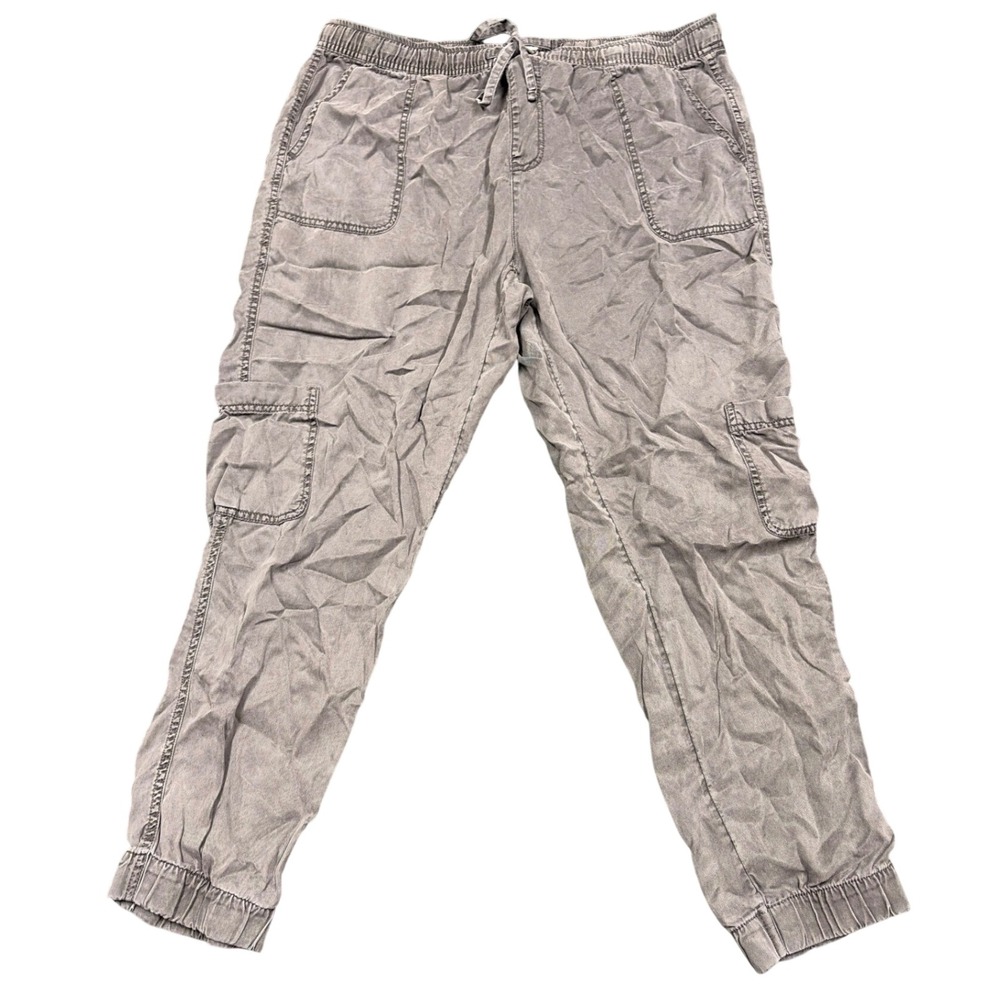 C&C California Cargo Joggers Women XL Gray Lyocell Utility Pants Athleisure